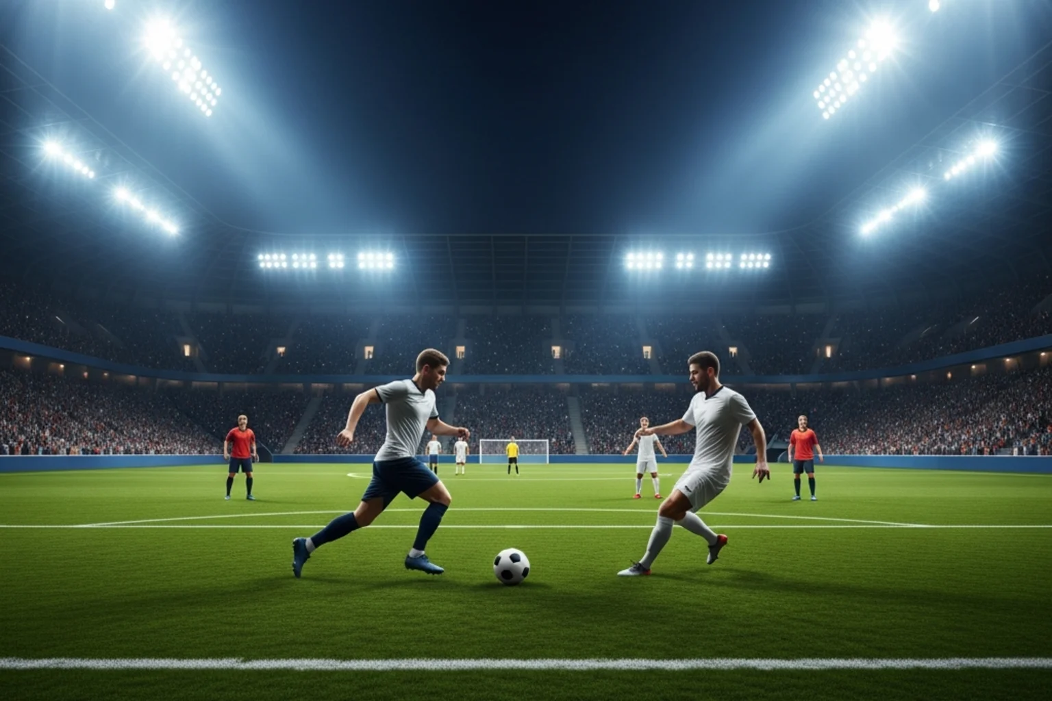 Soccer match in progress with live betting odds overlay showing real-time price movements