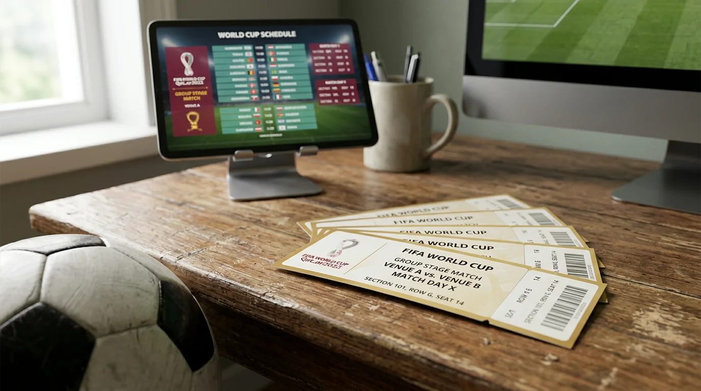 Multiple betting slips combining into one larger ticket with World Cup imagery